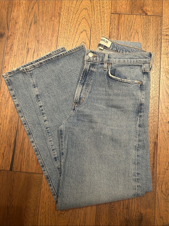 Agolde Denim - Agolde High-Rise Straight Jeans in Light Wash Blue